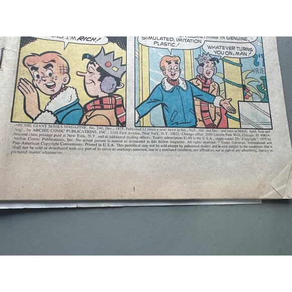 Archie Giant Series Magazine 244 The World Of Archie 1975 Comics Bagged Boarded - Picture 5 of 6
